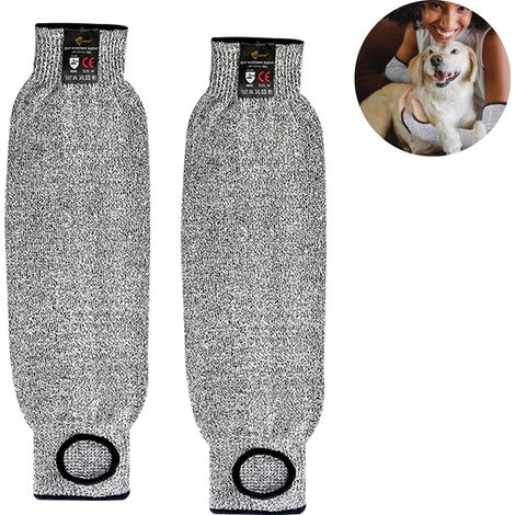 1 paire de manchons de protection, niveau 5 anti-coupures, HPPE respirant, fente pour le pouce, pour industrie et jardinage (1/5)