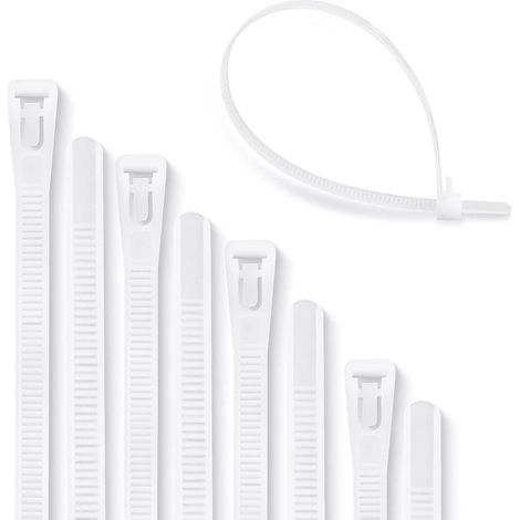 Kabelbinder Wiederverwendbar Nylon UV Beständig 150mm x 3.6mm Weiß (1/5)