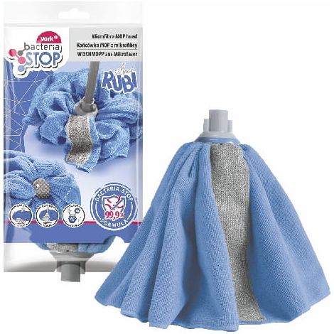 Testa del mocio in microfibra Rubi Silver Bacteria Stop con striscia abrasiva (1/5)