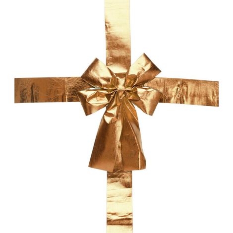 Dekorative Schleife für die Tür, goldene Weihnachtsdekoration, groß, 33 x 42 cm (Stück) (1/3)