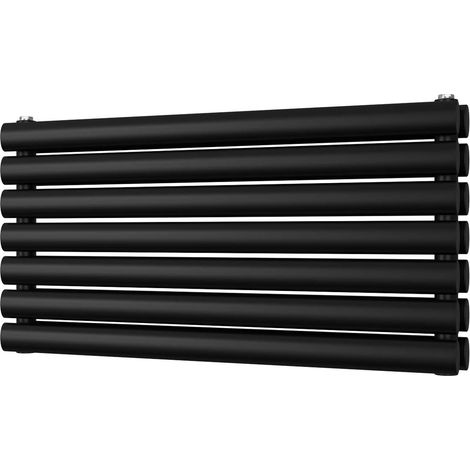 Omeara Axis - Black Horizontal Radiator H406mm x W800mm Double Panel