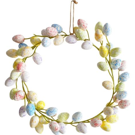 Couronne de Pâques artificielle avec œufs pastel, guirlande mignonne, couronne printanière pour porte d'entrée, cadeau champêtre (1/5)