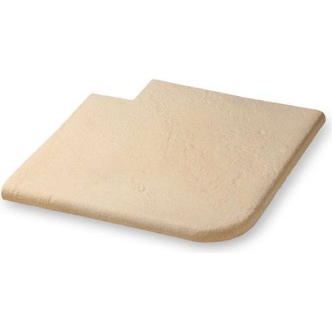 Remate de Piscina Ainsa Plano - Textura Piedra en Dos Anchuras - 40 × 28 × 30 × 3,5 cm - Ángulo exterior - Unidad - Crema