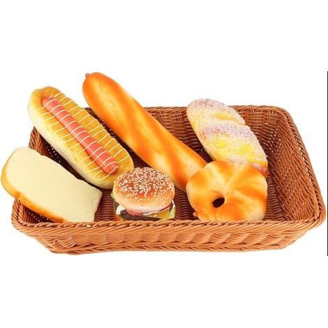 Corbeille à Pain, Panier de Rangement Multi-Usage, Fruits Rectangulaire Empilable Restaurant Servant Récipient Alimentaire pour Légumes, Maison, Cuisine, Extérieur(40x30x8cm) (1/5)