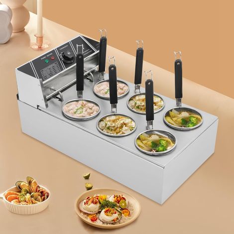 20L Commercial Cuiseur Pâtes Électrique 3200W Avec 6 Paniers,Température Réglable 140℉-392℉ Pour Cuire Nouilles,Saucisses, Boulettes Poisson, Radis, Tofu,Légumes, etc. (1/5)
