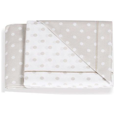 Italbaby Set Lenzuola Culla Next2Me Forever Pois Tortora 3 Pezzi 100% Cotone