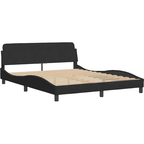 Bettgestell "Dover" Schwarz 160x200 cm Samt vidaXL (1/4)