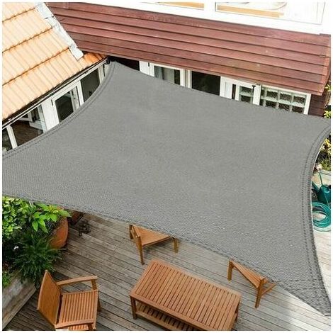 Voile d'ombrage Rectangulaire 2x3m Gris Clair Voile de Soleil Imperméable Une Protection des Rayons UV à 95% pour Extérieur Terrasse Jardin Camping Fête Piscine avec Cordes (1/5)