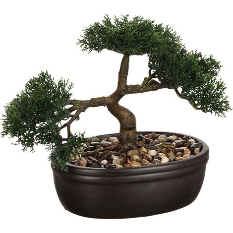 Bonsai artificiale in vaso nero