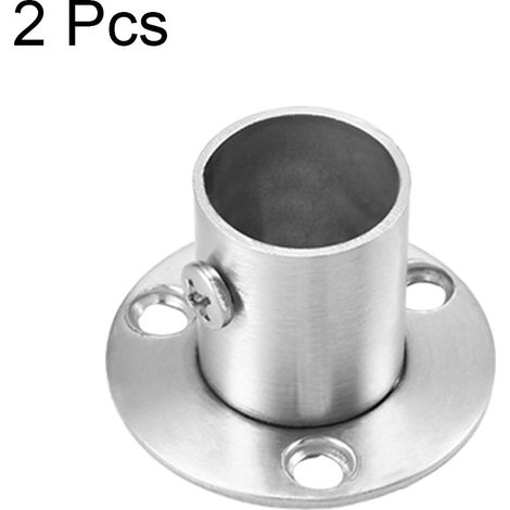 supports de tringle à rideaux de 32 mm, support mural réglable en acier inoxydable pour penderie, avec 6 vis + 6 piliers de fixation (1/2)