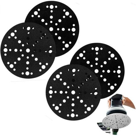4 Pièces Tampons de Ponçage Souples 150mm,49 Trous, Interface en Mousse Douce pour Plateaux de Ponçage et Polissage,Tampon en éponge Souple pour Meuleuses et Ponceuses (1/4)