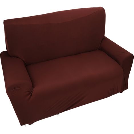 Housse de canapé 2 places Extensible Antidérapante Polyester Spandex Protection Meuble Marron Beige Noir Gris Bleu (1/3)