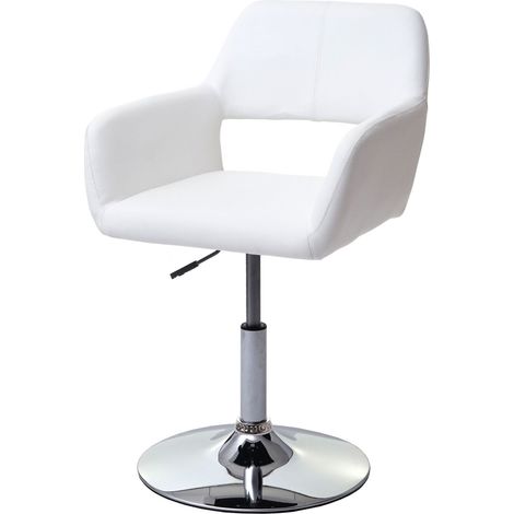 [NUNCA USADO] Silla de comedor HHG-926 III, silla de cocina, retro años 50, polipiel, blanco, base cromada