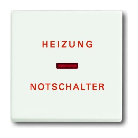 BUSCH-JAEGER 1789H-884 PLAQUE DE RECOUVREMENT, MARQUAGE 'ARRÊT D'URGENCE CHAUFFAGE' EN ALLEMANDE, BLANC STUDIO MAT, FUTURE