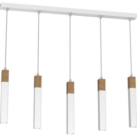[GEBRAUCHT] B-Ware Milagro Hängeleuchte Stag Hängelampe Deckenlampe Leuchte fünfflammig weiß/braun (1/2)