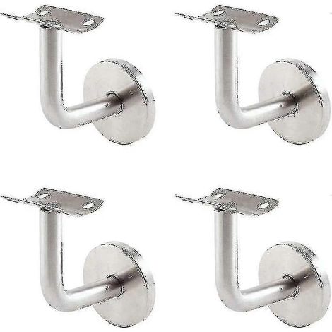 4 supports de main courante en acier inoxydable, supports muraux, rampe d'escalier pour rénovation (argenté) - Bon (1/2)