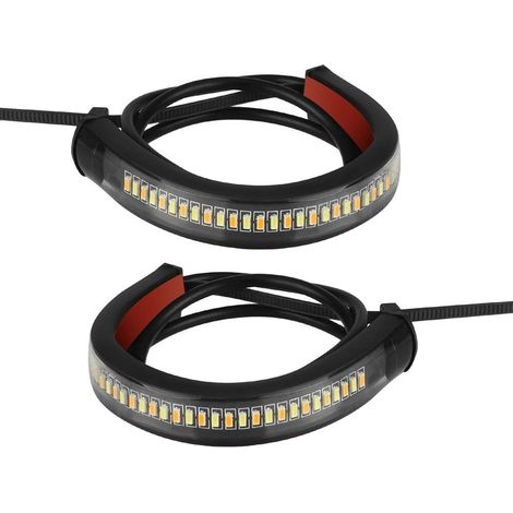 12V LED Moto Ambre LED Fourche Avant Clignotant Bande Lumineuse Barre Feux Directionnels Imperméables Clignotants Moto LEDs Feux Diurnes (1/5)