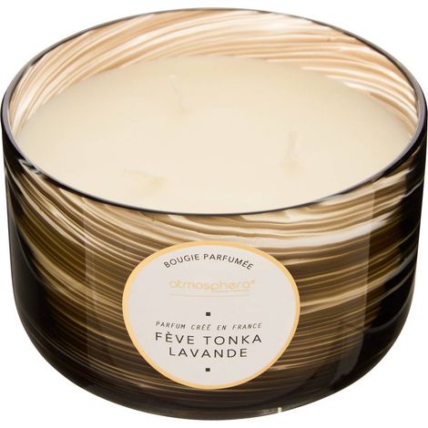 Candela profumata wavy tonka bean lavender 540g - Atmosphera créateur d'intérieur