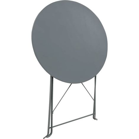 Set da Bistrot 3 pz Salotto da Giardino in Acciaio Grigio (1/5)