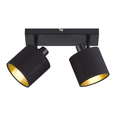 Faretto soffitto TOMMY nero/oro 2 luci E14 RL R80332079 (1/3)