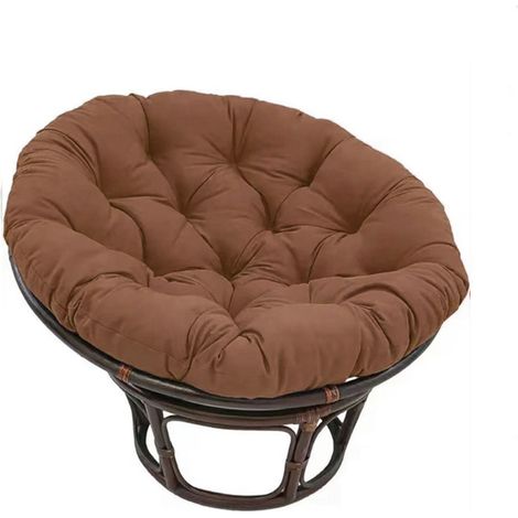 Cojín redondo para cuna individual, cojín para cesta colgante, cojín nido de pájaro, cojín para silla individual, color café. (1/5)