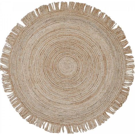 Tapis rond tissé main DIAMETRE JT SATCH beige , tapis jute artisanal