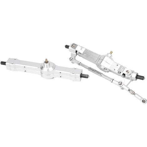Ensemble de Boîte de Vitesses Avant et Arrière en Alliage D'aluminium RC, Accessoires de Mise à Niveau de Modèle de Camion Militaire MN D90 MN-91 FJ-45, Noir (Argent -009S) (1/4)