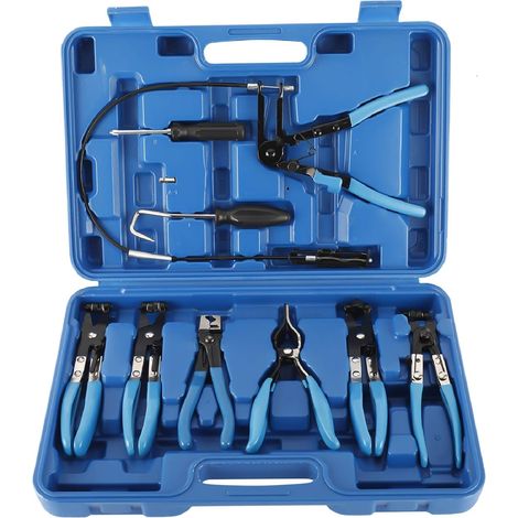 Kit di 9 mini pinze per fascette stringitubo e set di cacciaviti, strumento di serraggio (1/4)