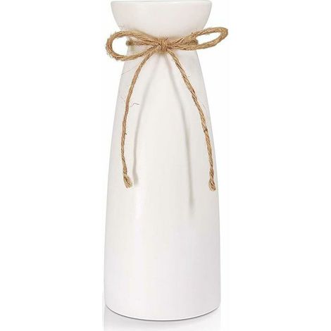 – Vase en porcelaine blanche 23 cm – Décoration moderne pour table – Finition mate, émaillé – Pour arrangements floraux et fêtes (1/5)