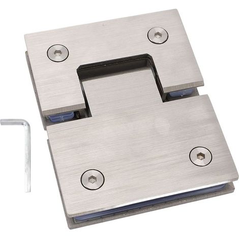 Charnière pour porte de douche en verre sans cadre, 180 degrés, capacité de charge de 120 lb, robuste, pour salle de bain, pour verre de 8 mm à 12 mm d'épaisseur. (1/5)
