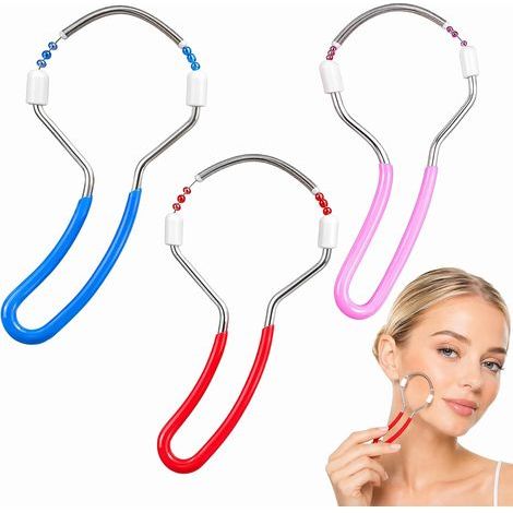 Appareil d'épilation du visage pour femmes, épilateur manuel portable réutilisable pour le menton, les joues, la lèvre supérieure et le front, lot de 3. (1/5)