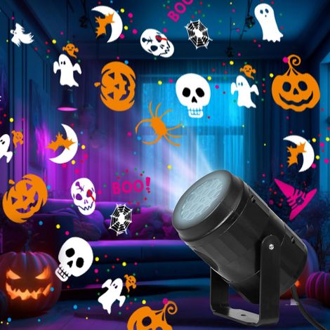 Projecteurs lumineux d'Halloween pour intérieur/extérieur, projecteurs LED pour décorations d'Halloween, projecteurs festifs pour fêtes d'Halloween, éclairages d'intérieur d'Halloween améliorés 2025, (1/5)