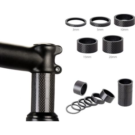Entretoises de pivot de fourche en carbone, 3, 5, 10, 15, 20 mm, lot de 5 pièces (1/4)