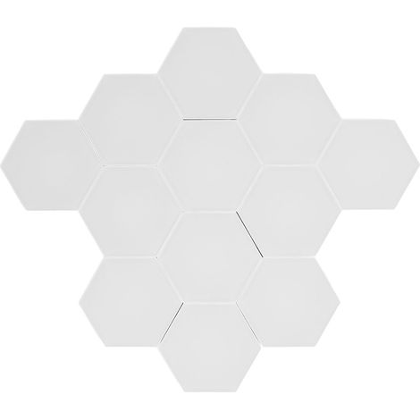 Lot de 12 panneaux lumineux intelligents LED RGB muraux hexagonaux, avec télécommande via application et commande vocale, et synchronisation musicale. (1/5)