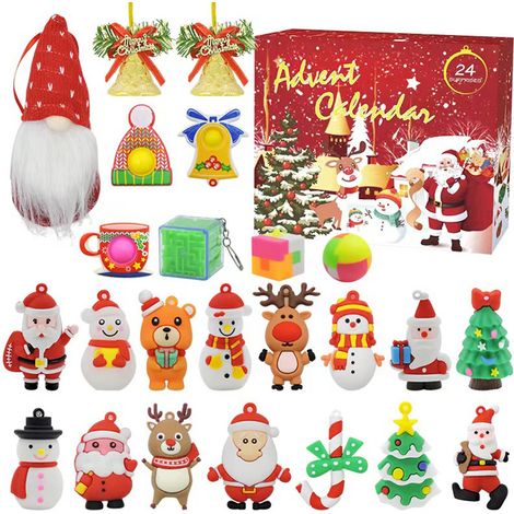 Calendrier de l'Avent 24 jours avec mini décorations de sapin suspendues, lot de cadeaux de Noël pour enfants et adultes. (1/5)