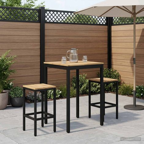 vidaXL Table de Bar de Jardin NAARDEN Blanc et noir 70 x 68,5 x 105 cm (1/5)