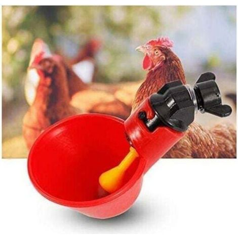 5 Pcs Abreuvoir Poules - Tasses Automatiques Inox, Nipple Horizontal pour Poulet, Volaille, Lapin, Buveur Abreuvoir (1/4)