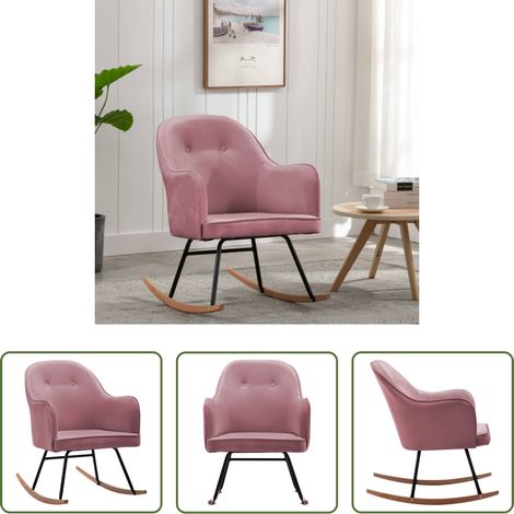 vidaXL Chaise de jardin - Chaise à bascule Rose Velours (1/5)