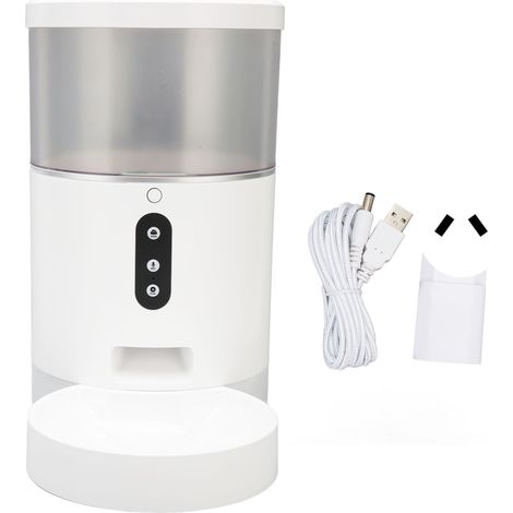 Gamelle Automatique 4L WiFi Chronométrée Distributeur Nourriture Chat Chien Alimentation AC 100-240V Enregistrement Vocal Machine Repas Prise AU (1/5)