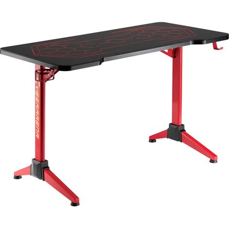 Escritorio de juego NanoRS con leds RGB, negro, grande, 100 kg máx., altura 760 mm, RS163 (1/5)