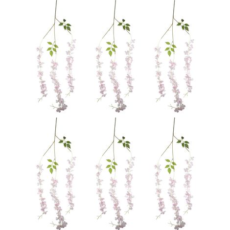 Fausse Vigne de Fleurs Artificielles Rose 6pcs en Soie (1/5)