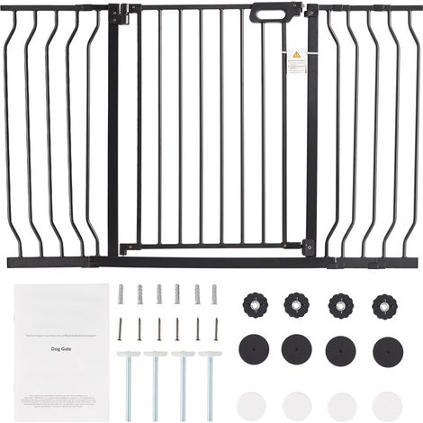 Mophorn Baby Gate, 29,5"-53" extra largo, cancelletto per cani alto 30" per scale e porte, facile da attraversare, cancelletto per bambini con chiusura automatica, sicurezza, nero