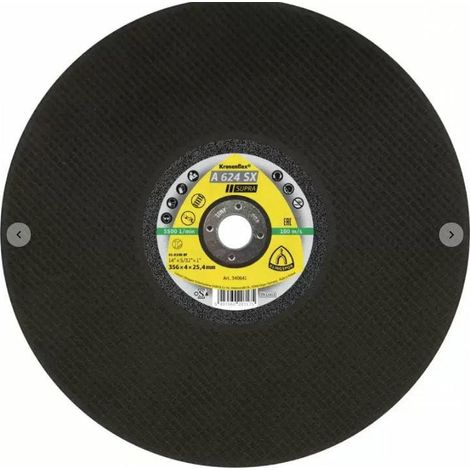 Disco de corte de metal KLINGSPOR 400 mm x 40 mm x 254 mm A624SX
