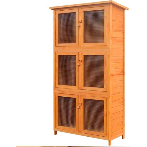 Kleintier-/Kaninchenstall 6 Boxen Holz