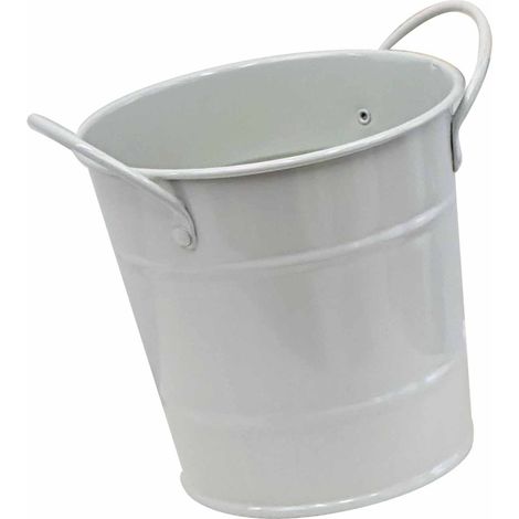 Porte-crayons de bureau en fer forgé, forme de seau mignon et multifonctionnel, porte-pinceaux de maquillage blanc (1/5)