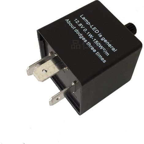 Relais clignotant automobile réglable CF13 JLO2 3 broches 0,1W à 150W 12V CC boîtier noir pour clignotants de voiture et véhicules automobiles (1/4)