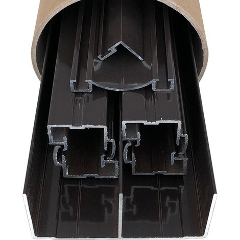 Kit de quincaillerie Styldoor en aluminium pour placard coulissant avec freins H2.5m x L3m, 2 vantaux, finition Taupe Brun HOMEWELL