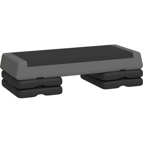Step Fitness Réglable Antidérapant en Plastique Gris pour Maison Bureau et Gym Idéal pour Entraînement à Domicile (1/5)
