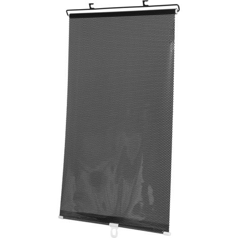 Parasol retráctil para parabrisas delantero (40 x 125 cm) – Negro, reflectante (efecto láser), protección solar y contra el calor para el verano, preserva la privacidad. (1/5)
