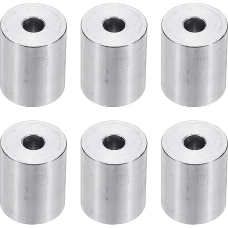 Rondelles en Aluminium M6, 6pcs Entretoise Métallique à Vis Ronde, Rondelle Plate pour Vis Tige Écrous Boulons, Bague d'Écartement en Métal 6.5mm ID x 20mm OD x 25mm Hauteur (1/5)